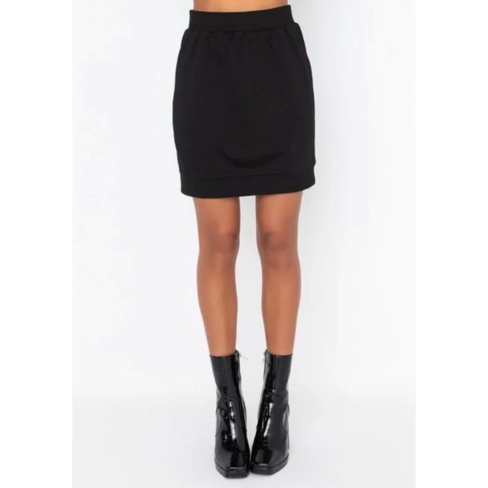 Akira Arya black mini high waist sweatshirt mini skirt S